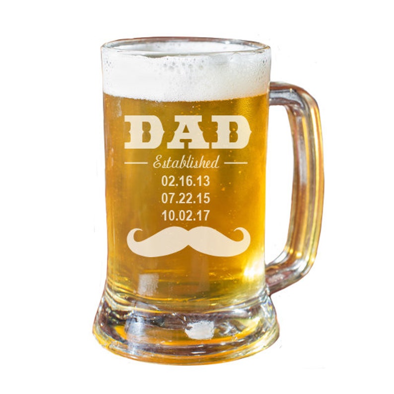 Dad Beer Mug, Fathers Day Gift, Christmas Gift, Husband Gift, Gift For Dad, Engraved Beer Mug image 1