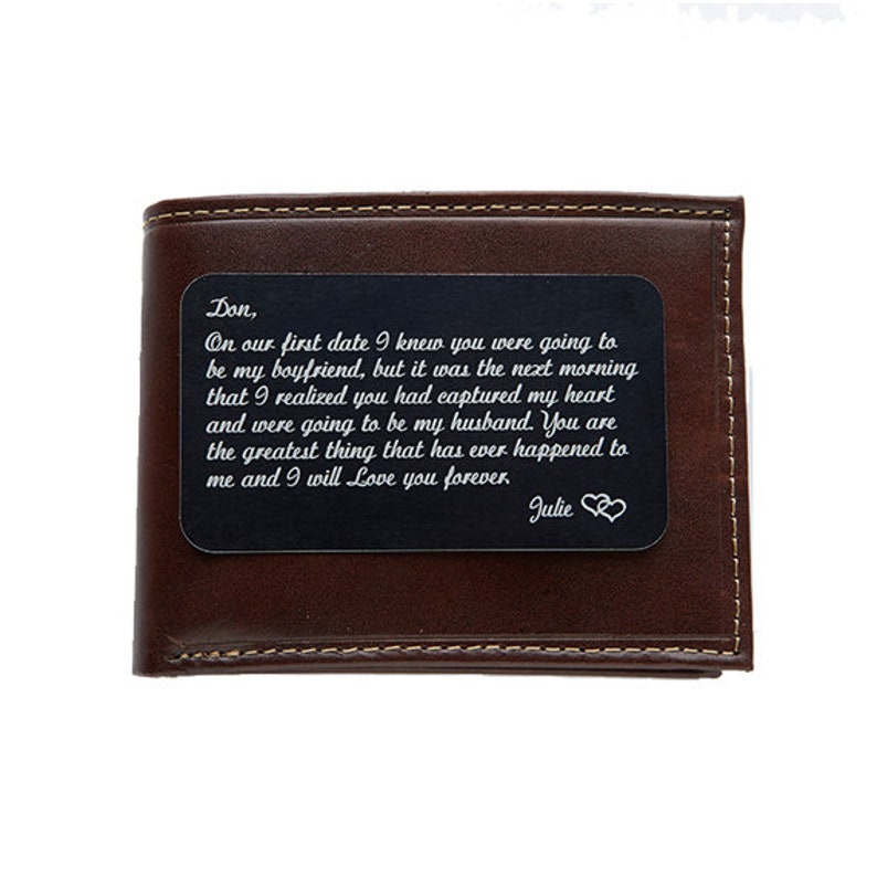 Custom Wallet Insert Engraved Wallet Card Personalized Etsy