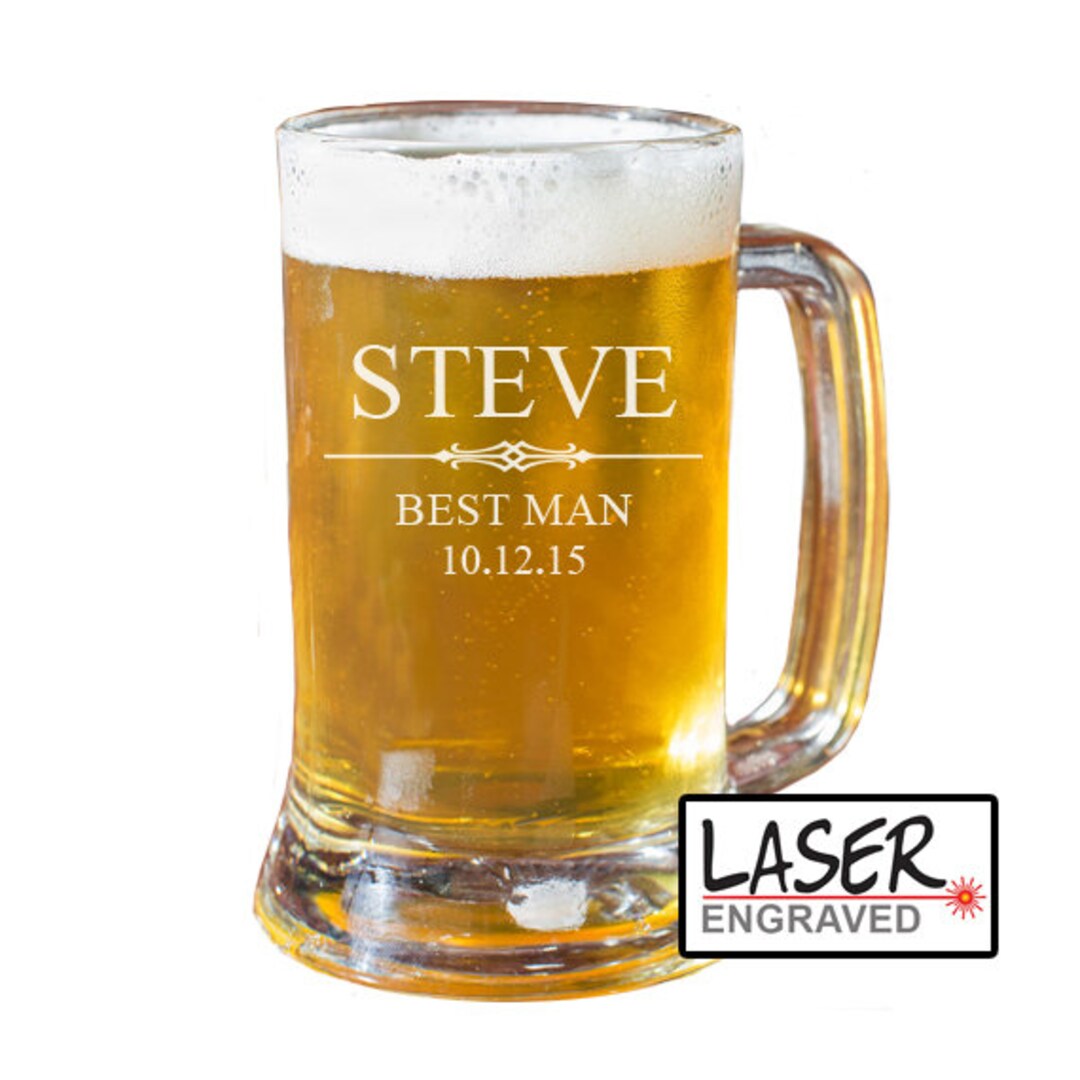 Groomsmen Beer Glass, Groomsman Proposal, Personalized Beer Mug, Custom
