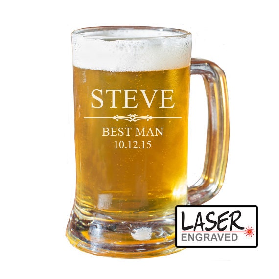 Groomsmen Gift Ideas, Best Man Beer Mugs Set of 4 (recgroombeer4)