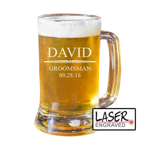 Groomsman Beer Mug Groomsmen Beer Glass Gifts Personalized Etsy