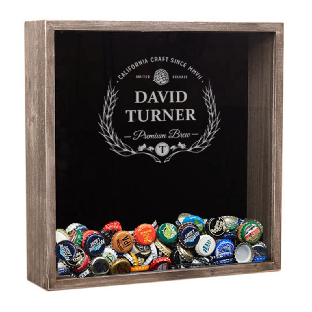 Beer Sign Beer Cap Shadow Box, Beer Cap Holder, Personalized Beer