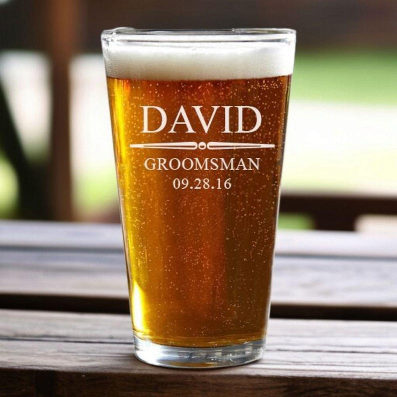 groomsman pint glass