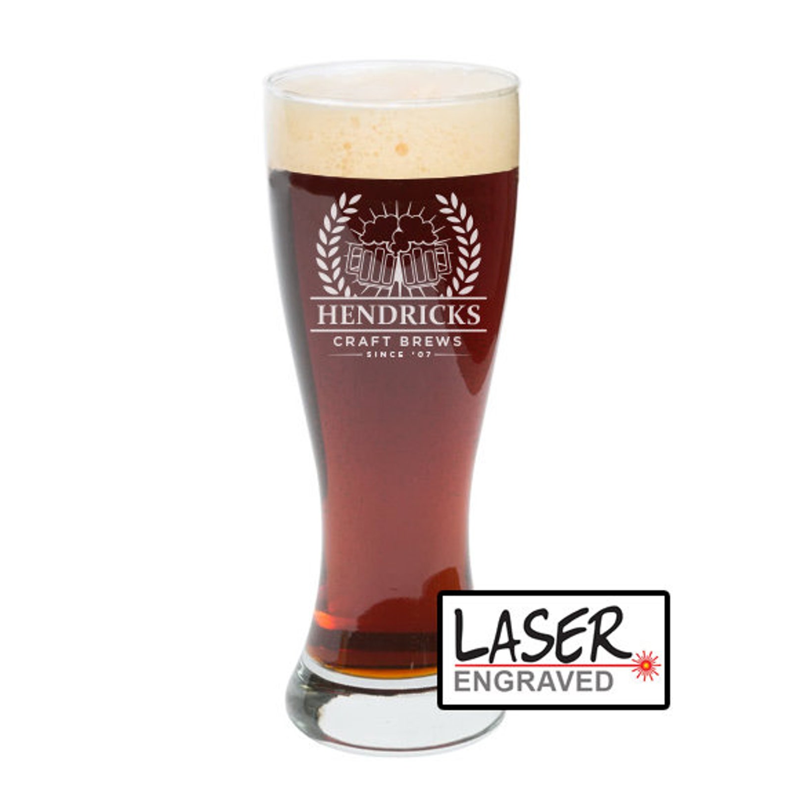 Personalized Pilsner Glass Custom Beer Glass Pilsner Pint Etsy