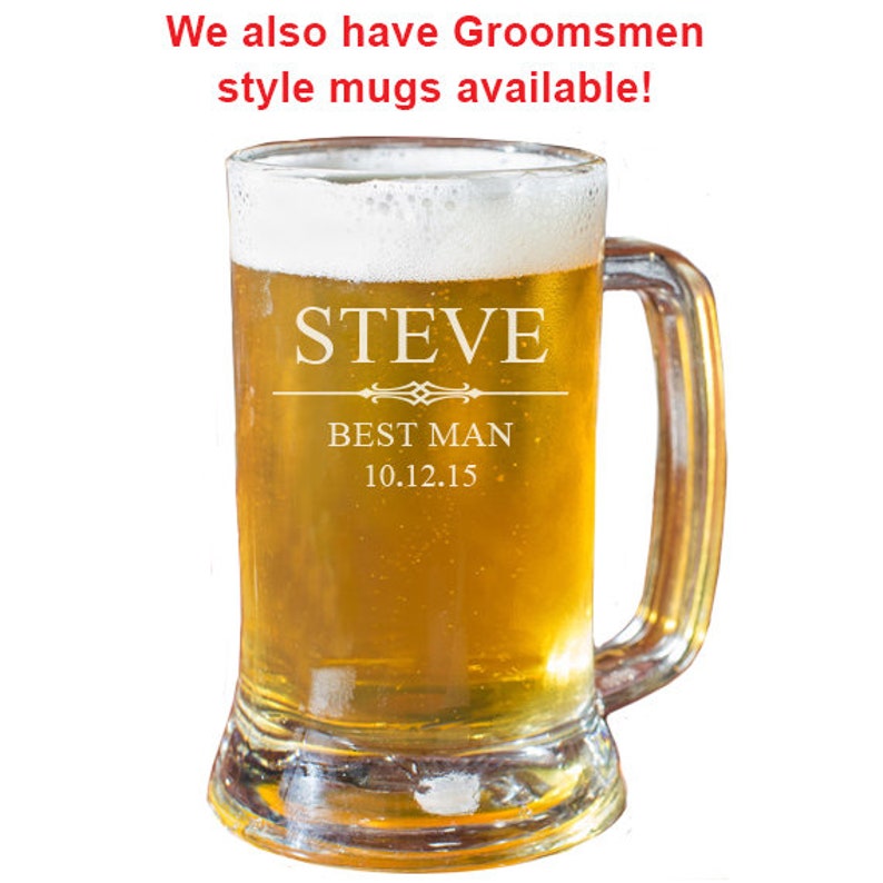 Groomsmen Beer Mug Personalized Beer Mug Custom Beer Mug Etsy