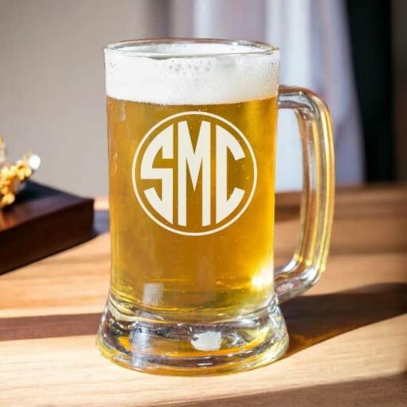 engraved beer mug