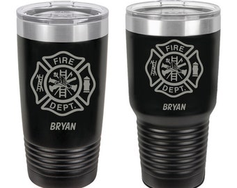 Firefighter Tumbler, Fireman Coffee Mug, Tumbler Cup, Drink Tumbler, Water Tumbler, Travel Mug, Fire Department, Fireman's Wife