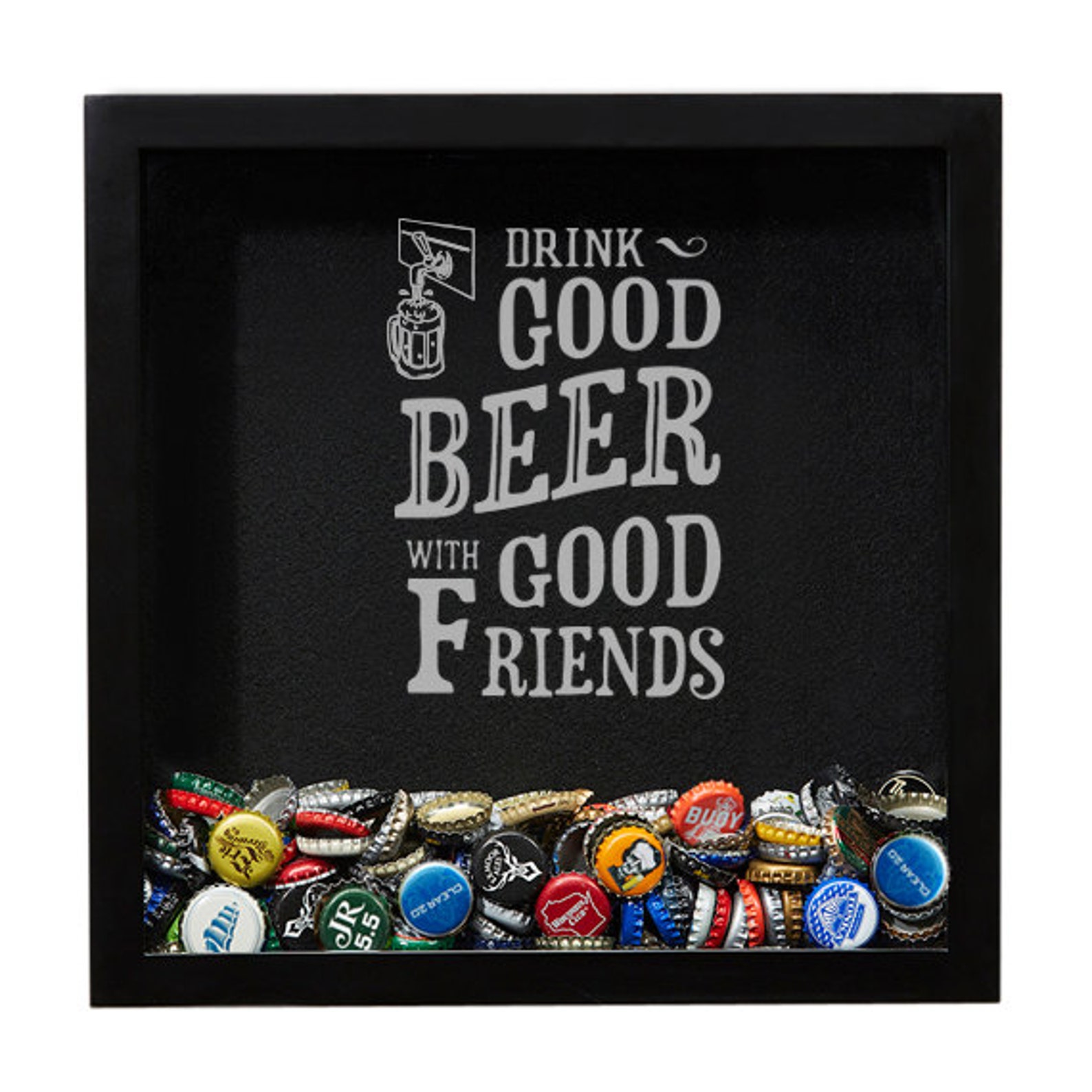 Beer Shadow Box Beer Cap Holder Engraved Shadow Box Beer Etsy
