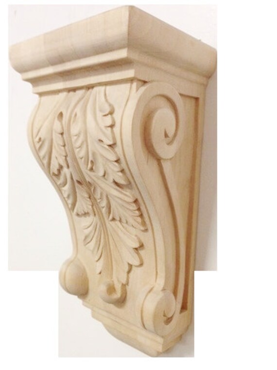 Medium Maple Wood Corbel Acanthus Leaf Etsy