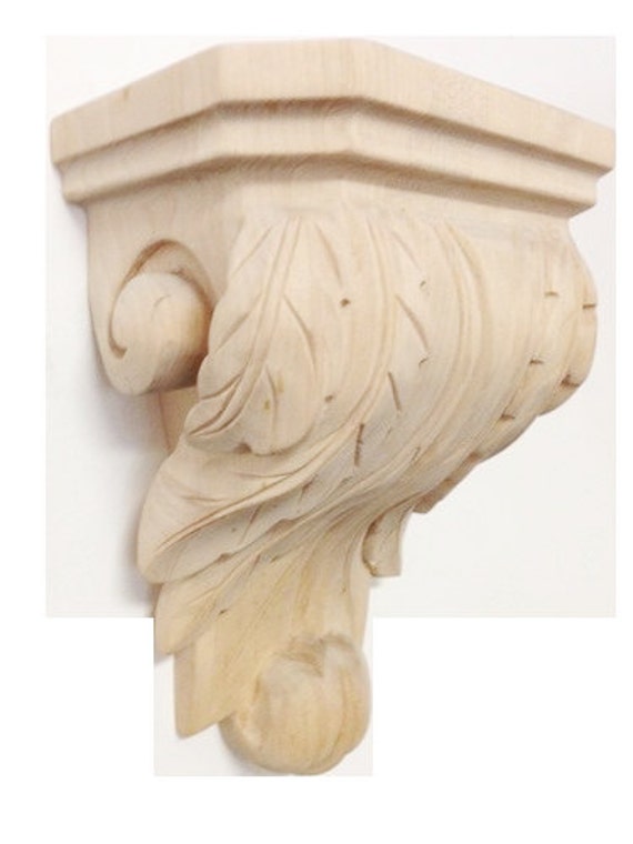 Contemporary Acanthus Leaf Maple Wood Corbel Accessory Bracket Etsy