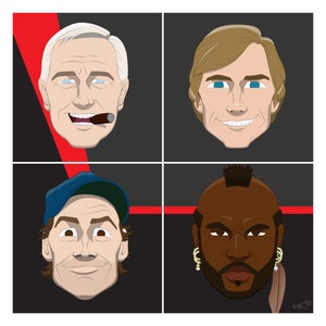 The A-Team, 80s TV Shows, TV Shows | Pop Culture Art Print | All personally drawn; no AI