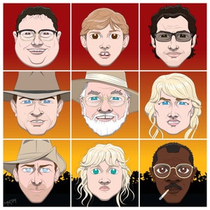 Jurassic Park, Steven Speilberg | Pop Culture Art Print | All personally drawn; no AI