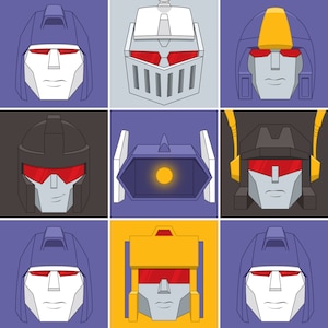 Decepticons 2, Transformers, G1 Transformers | Pop Culture Art Print | All personally drawn; no AI