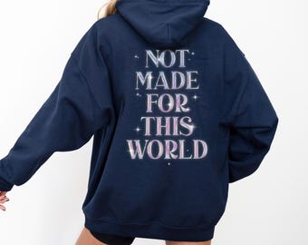 Heaven Made, Not Made For This World Christian Dreamy Vapor-wave Inspired Jesus Bible Hooded Sweatshirt