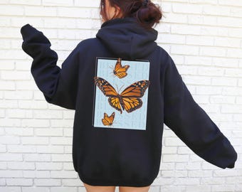 So Blessed Christian Jesus Apparel Monarch Butterfly Boho Hooded Sweatshirt