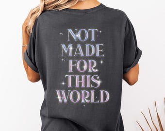 Heaven Made, Not Made For This World Christian Dreamy Vapor-wave Inspired Jesus Bible T-shirt