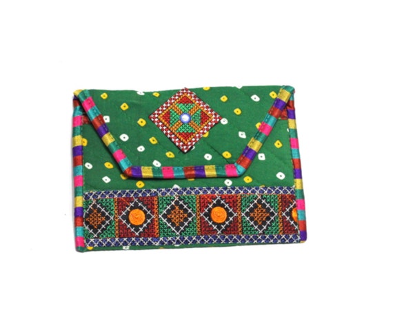 embroidered clutch bag