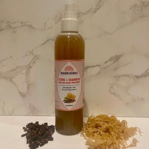 Clove & Sea Moss Hair and Scalp Treatment-Hair Growth Spray-Curl Refresher-Leave in Conditioner-Ayurvedic Hair Mist-Moisturizing Hair Spray