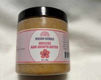 Hibiscus Hair Growth Butter- Hair Growth Cream- Hibiscus Hair Butter- Ayurvedic Hair Growth Butter- Alopecia Butter- Dry Hair Pomade-