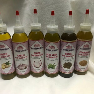 Hair Growth Oil Bundle- Hair Growth Oil- Aloe Vera Oil- Chebe Oil- Onion Oil- Fenugreek Oil- Garlic Oil- Ginger Oil- Hair Loss Oil- Hair Oil