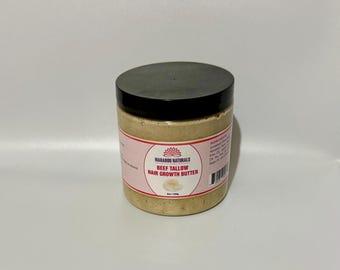 Manteca capilar de sebo de res para el crecimiento del cabello: hidratación profunda natural, control del frizz, salud del cuero cabelludo.