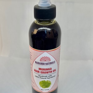 Moringa Hair Growth Oil: Ayurvedic Herbal Blend, Anti-Breakage (6oz)