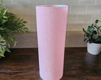 Set of 5 Sparkly Light Pink Glitter Vases, Weddings, Birthdays, Party Decor, Anniversary, Dinner, Home Decor