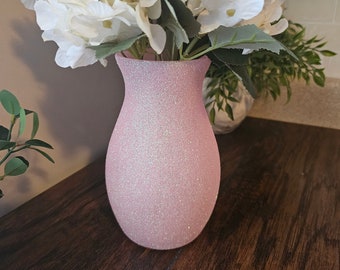 Set of 5 Sparkly Light Pink Glitter Vases 7", Weddings, Birthdays, Party Decor, Anniversary, Dinner, Home Decor