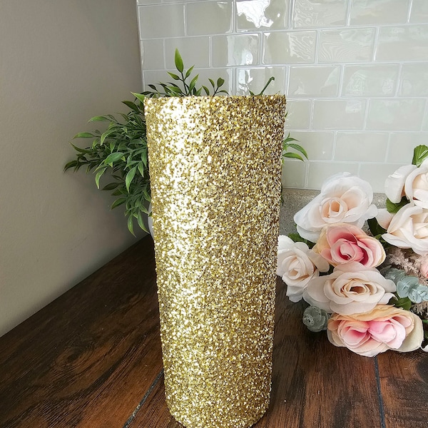 Sparkly Chunky Gold Glitter Vase, Weddings, Birthdays, Party Decor, Anniversary, Dinner, Home Decor