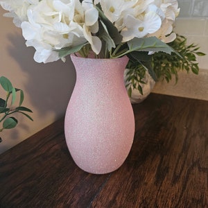 Set of 5 Sparkly Light Pink Glitter Vases 7&quot;, Weddings, Birthdays, Party Decor, Anniversary, Dinner, Home Decor
