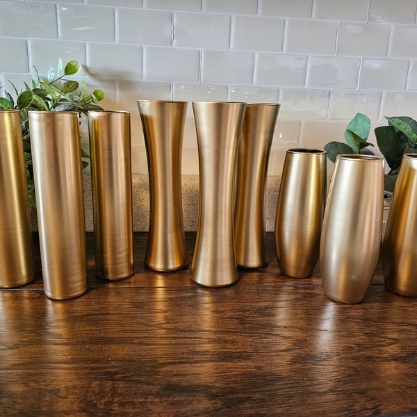 Metallic Gold Bud Vases, Wedding Decor,  Party Decor, Home Decor, Centerpieces