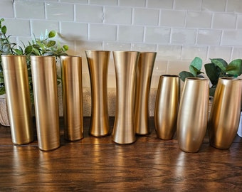 Metallic Gold Bud Vases, Wedding Decor,  Party Decor, Home Decor, Centerpieces