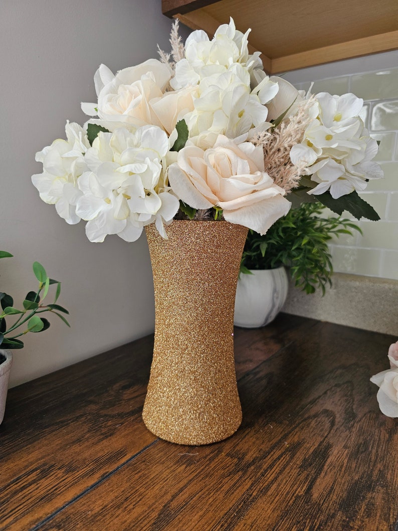 Sparkly Gold Glitter Vase Wedding Decor Party Decor Etsy