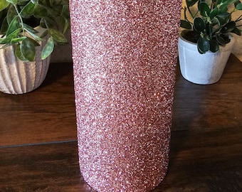 Sparkly Rose Gold Glitter Vase, Weddings, Birthdays, Party Decor, Anniversary, Dinner, Home Decor