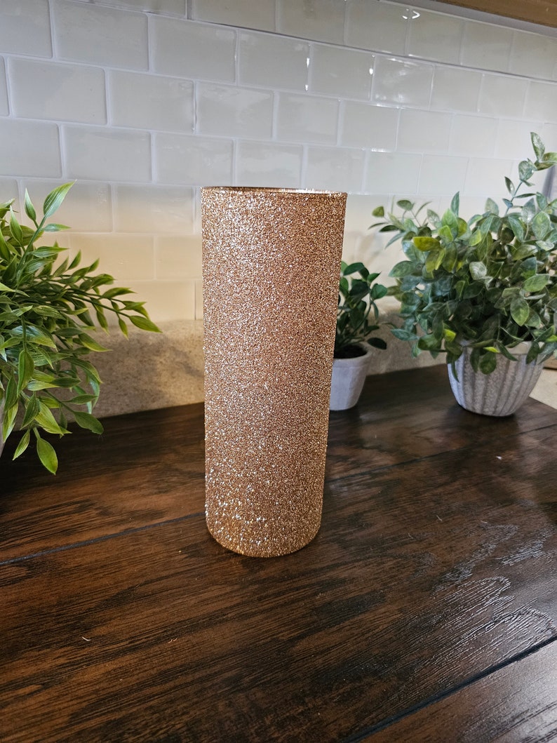 Set of 5 Sparkly Gold Glitter Vases Weddings Birthdays Etsy