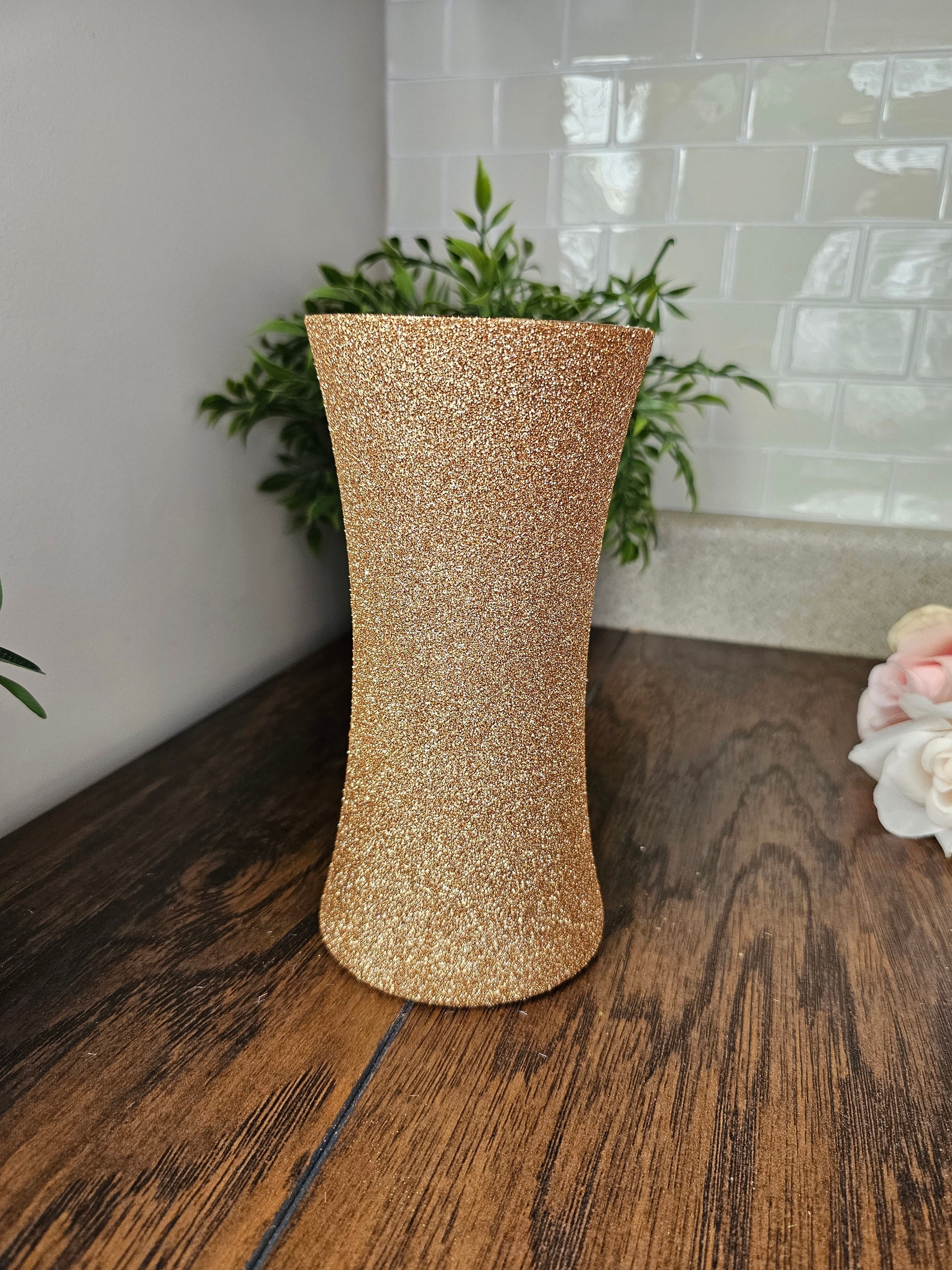 Sparkly Gold Glitter Vase Wedding Decor Party Decor Etsy