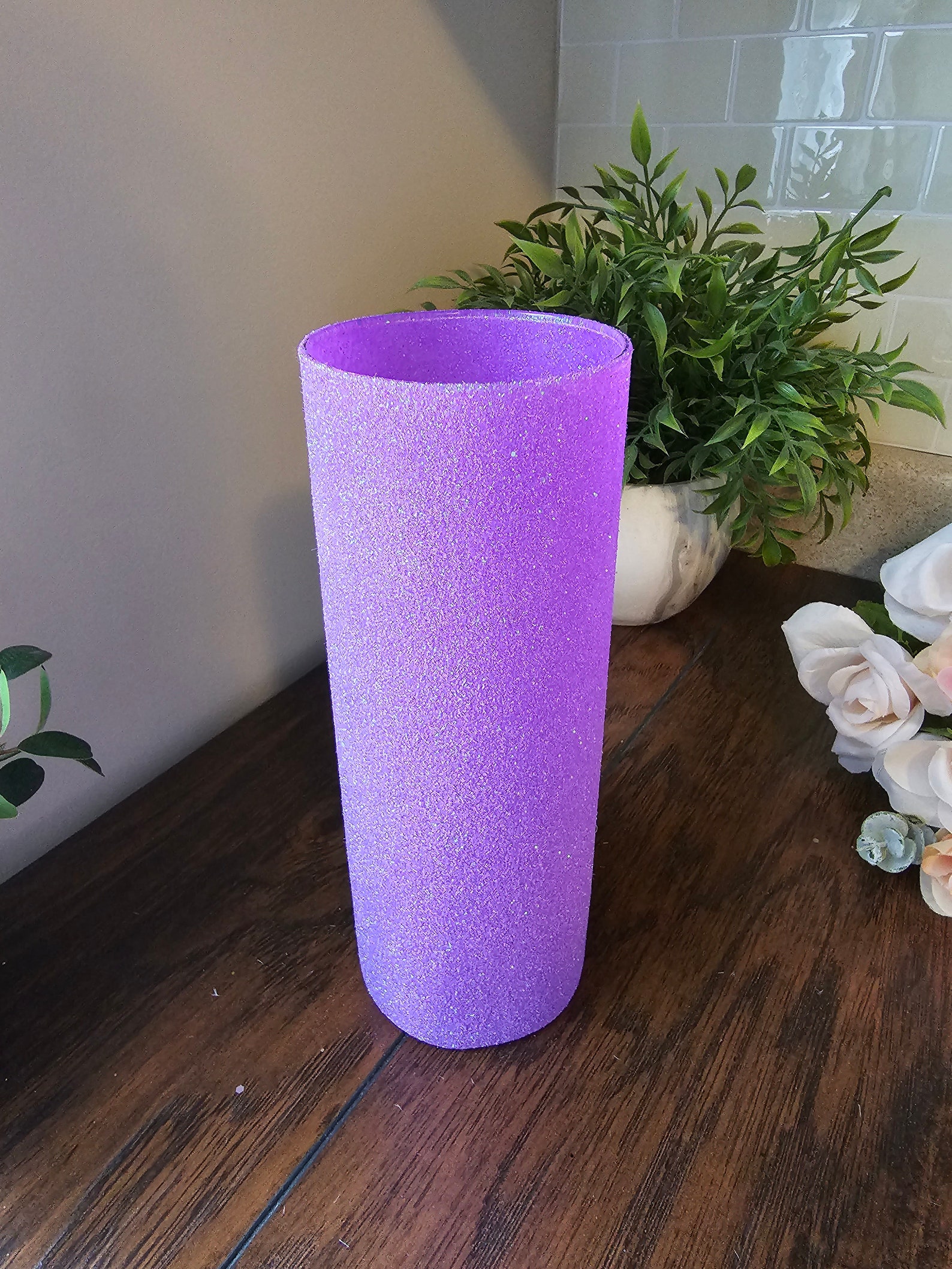 Set of 5 Sparkly Purple Glitter Vases Weddings Birthdays Etsy