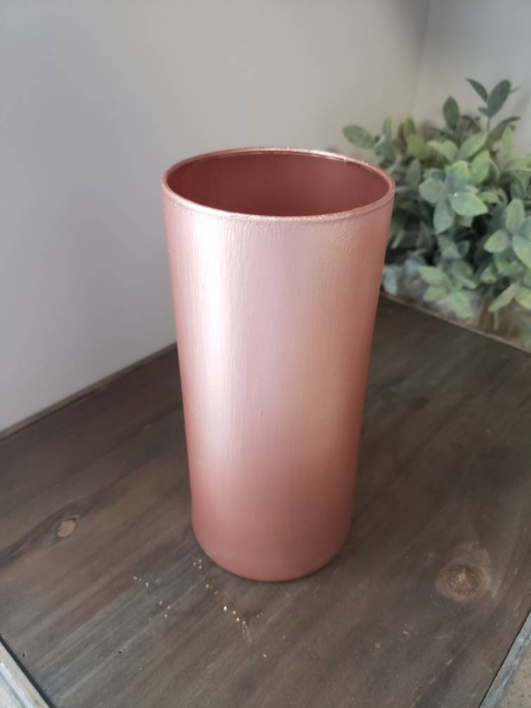 Set of 5 Rose Gold Painted Vases Wedding Decor Shower Decor Etsy