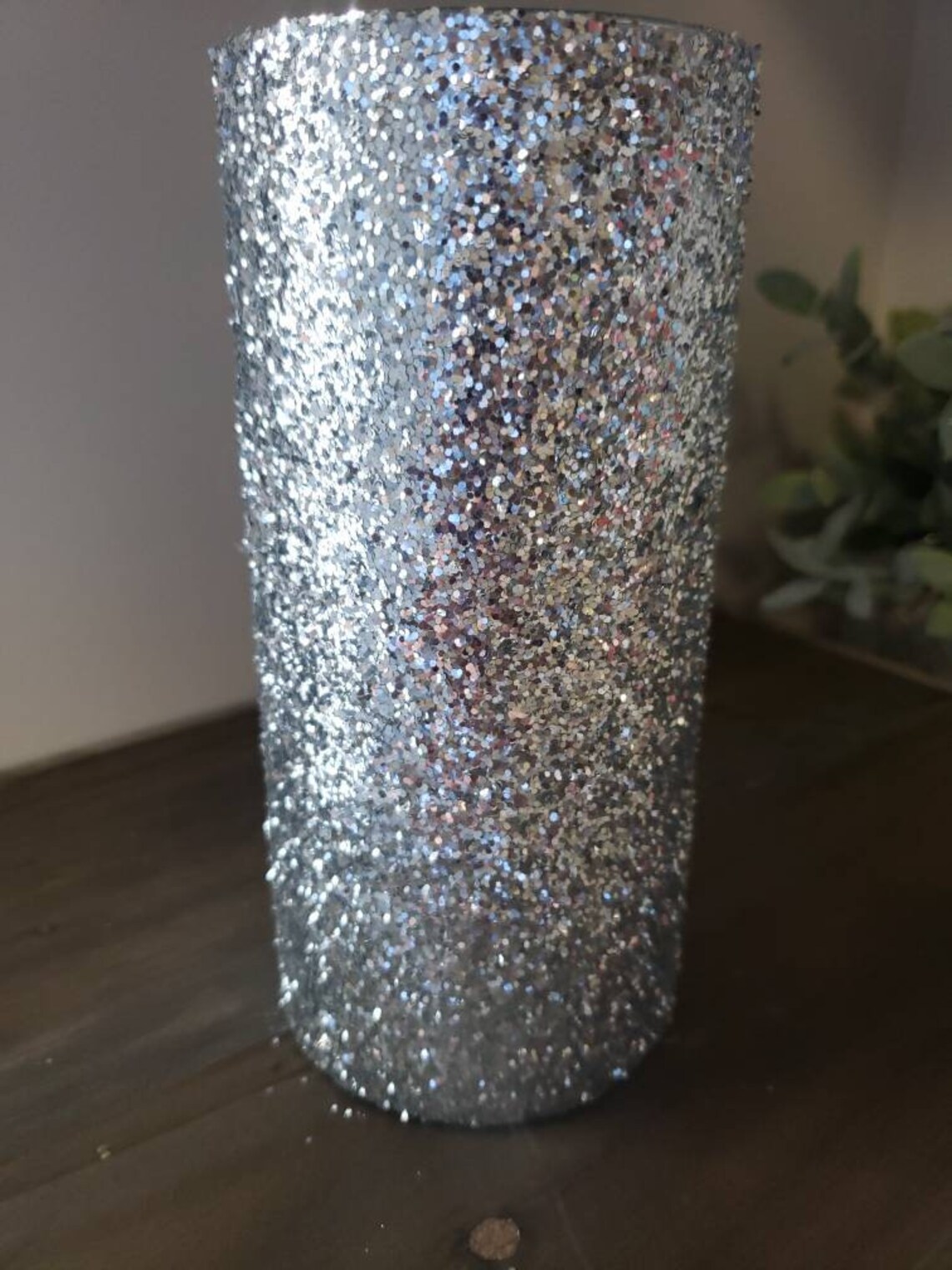 Set of 5 Silver Chunky Glitter Vases Party Decor Wedding Etsy