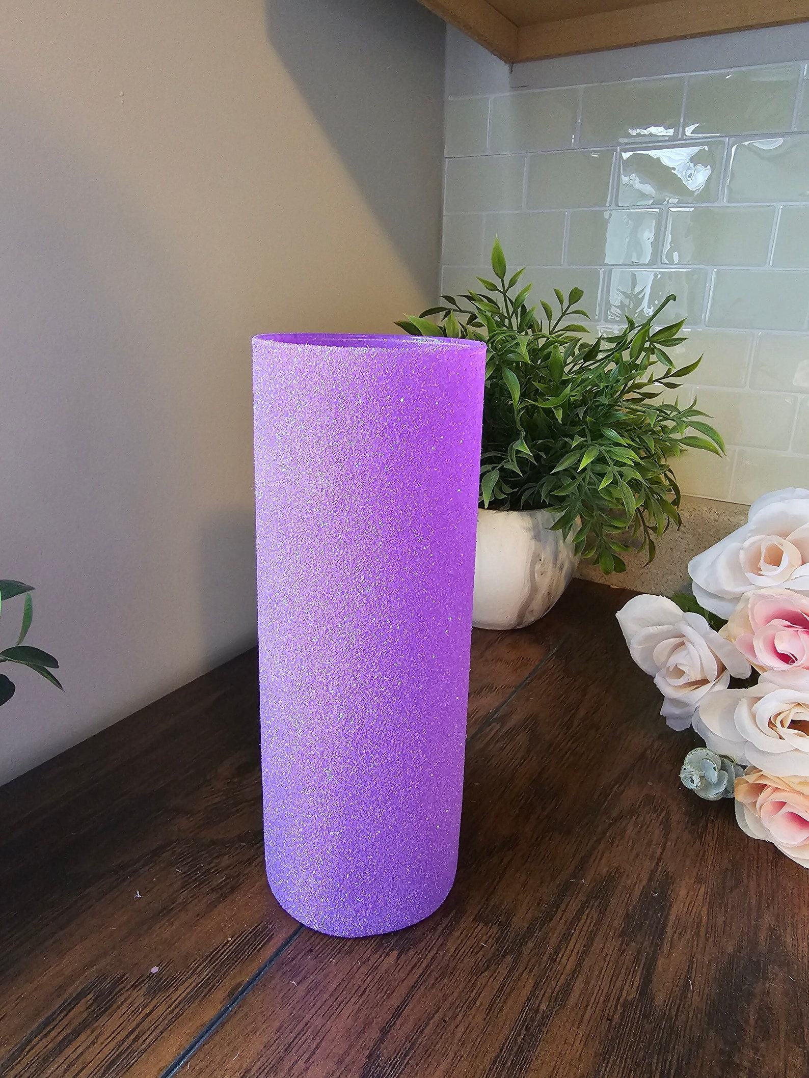 Set of 5 Sparkly Purple Glitter Vases Weddings Birthdays Etsy