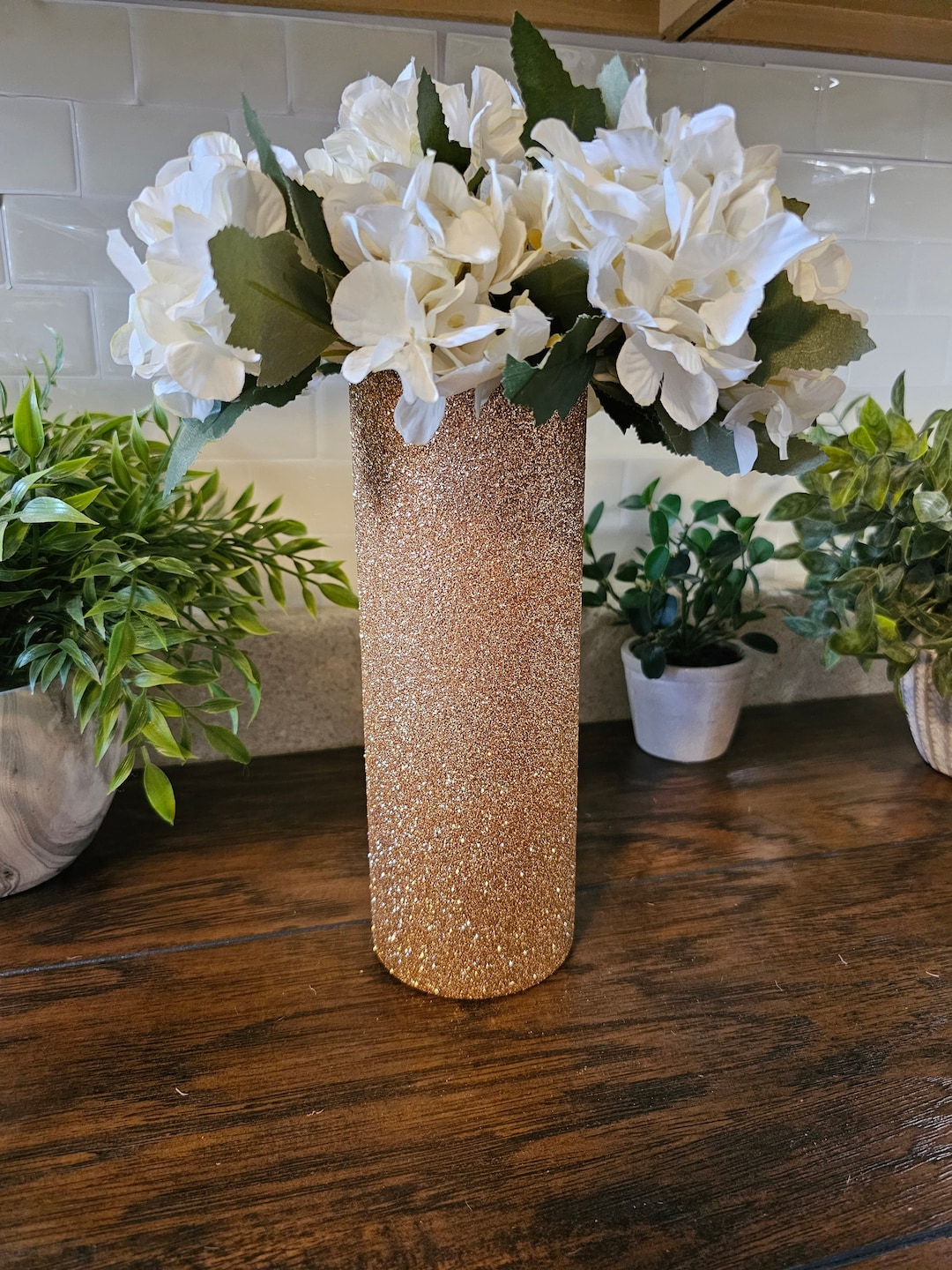 Sparkly Gold Glitter Vase Weddings Birthdays Party Decor Etsy