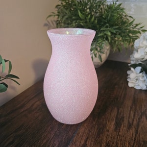 Sparkly Light Pink Glitter Vase 7", Weddings, Birthdays, Party Decor, Anniversary, Dinner, Home Decor