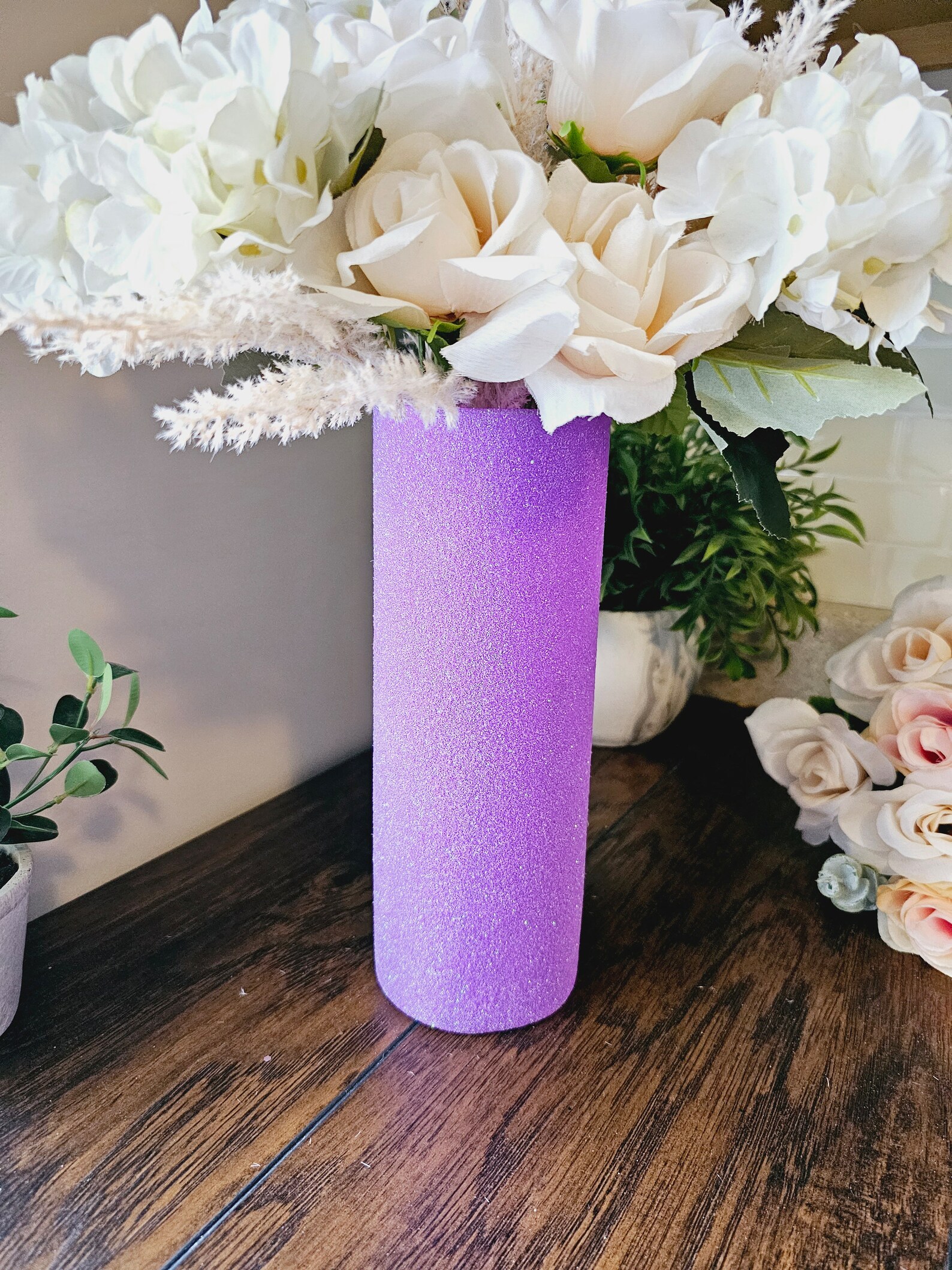 Set of 5 Sparkly Purple Glitter Vases Weddings Birthdays Etsy