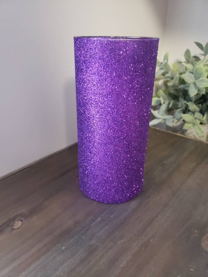 Set of 5 Purple Glitter Vases Wedding Decor Party Decor Etsy