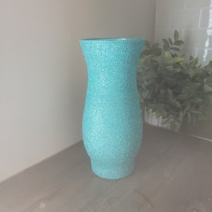 Set of 5 Teal Glitter Vases 7