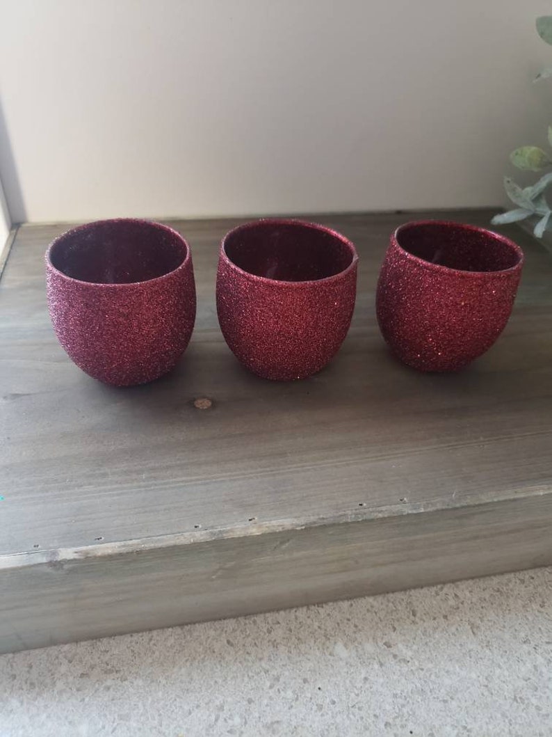 Burgundy Tealight/Votive Candle Holders Wedding Decor Party Etsy