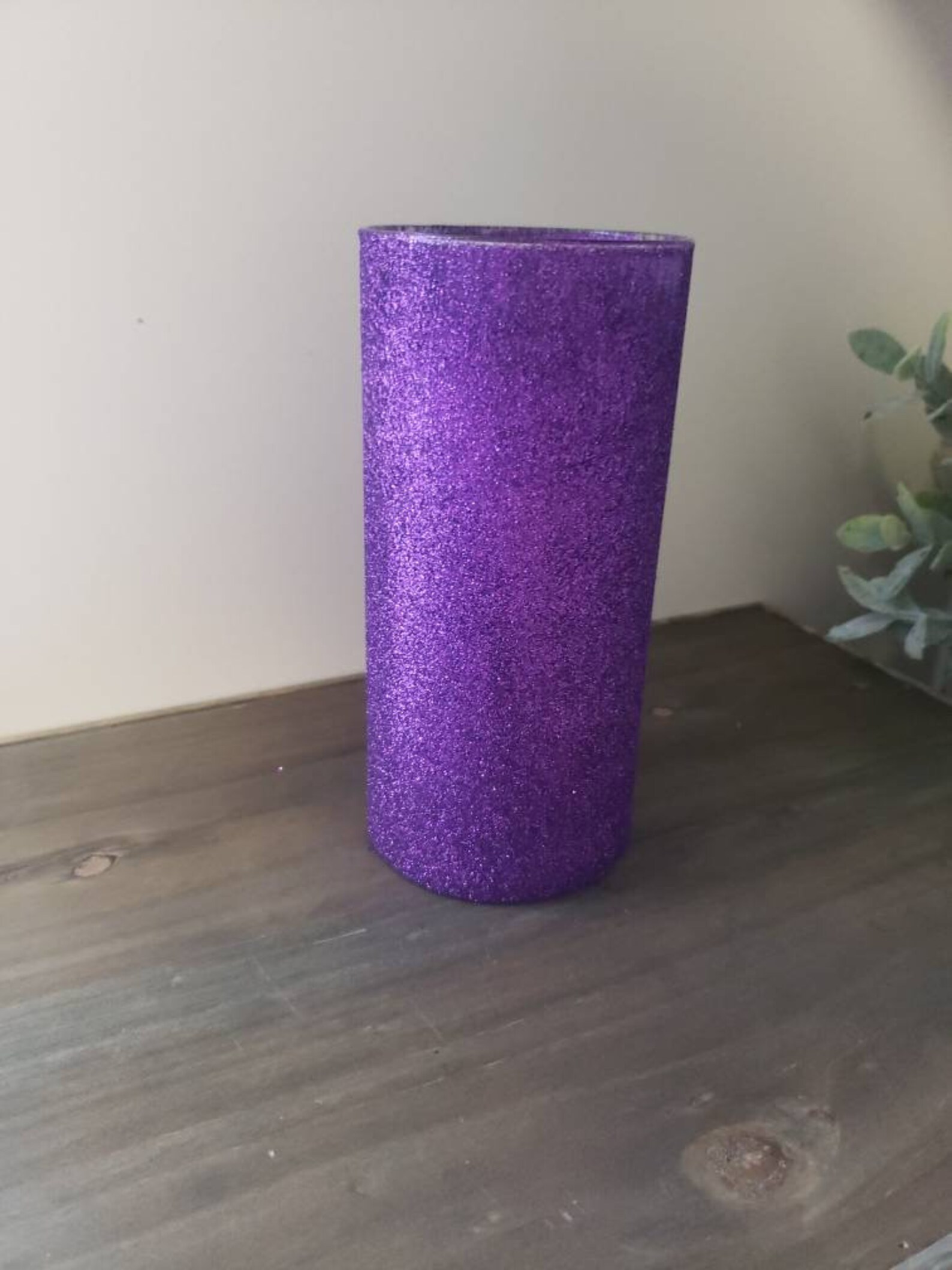 Set of 5 Purple Glitter Vases Wedding Decor Party Decor Etsy
