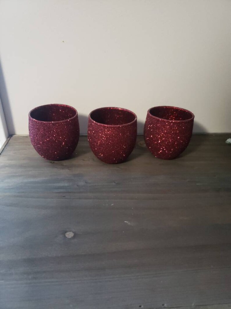 Burgundy Tealight/Votive Candle Holders Wedding Decor Party Etsy