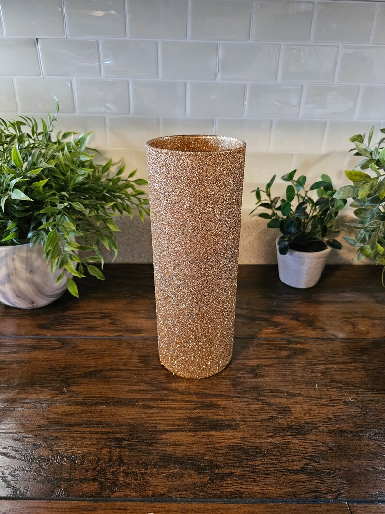 Set of 5 Sparkly Gold Glitter Vases Weddings Birthdays Etsy