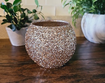 Sparkly Silver/Champagne Chunky Glitter Bubble Vase, Weddings, Birthdays, Party Decor, Anniversary, Dinner, Home Decor